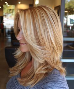 warm Blonde Balayage with Highlights For Blonde Hair Fall Blonde Balayage With Highlights, Balayage With Highlights, Highlights For Blonde Hair, Blonde Hair Fall, Blonde Ends