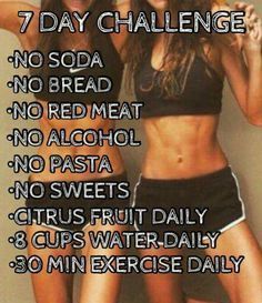 7 day Challenge Být Fit, Motivasi Diet, 7 Day Challenge, Fitness Routines, Trening Fitness, Cardio Training, Gym Routine, Fitness Challenge, Body Fitness