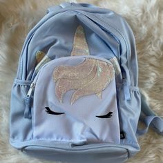 Gapkids Girls Sparkly Unicorn Backpack Nwt Brand New From Gap Outlet Cute Unicorn Print Backpack For Back To School, Cute School Backpack With Unicorn Print, Glitter Backpack, Unicorn Backpack, Girly Accessories, Gap, Outlet, Kids Shop, Color Blue