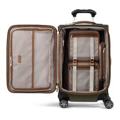 Platinum Elite Carry On / Checked 2 Piece Luggage Set | Travelpro Functional Brown Rectangular Luggage, Functional Brown Luggage With Sleeve, Brown Functional Luggage With Sleeve, Functional Brown Luggage With Leather Trim, Brown Rectangular Luggage For Outdoor, Functional Brown Travel Cases, Brown Rectangular Outdoor Luggage, Outdoor Brown Rectangular Luggage, Functional Brown Luggage For Travel