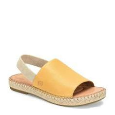 An espadrille bottom with a stretchy back strap makes San Isabel a quintessential sandal for summer. Available in 6 supple leather uppers to meet your wardrobe needs. Size: 7.  Color: Yellow.  Gender: female.  Age Group: adult. Trendy Yellow Sandals With 4-inch Heel, Yellow Leather Sole Slip-on Sandals, Yellow Cushioned Open-toe Sandals, Yellow Non-slip Beach Sandals, Yellow Synthetic Sandals With 4-inch Heel, Mule Sandals, Gender Female, Back Strap, Leather Cover