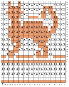 an orange and white cross stitch pattern