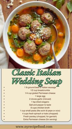 a bowl of soup with meatballs and vegetables