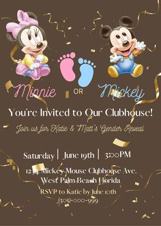 mickey and minnie mouse birthday party invitation