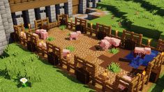 an animal farm is shown in this minecraft project