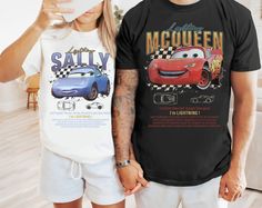 Retro Cars Matching Shirt, Lightning Mcqueen and Sally Couple T-shirt, Limited McQueen T-Shirt, Disney Couple Shirt, Disney Shirt Gifts. Step up your style game with this versatile shirt. Crafted from premium fabric and tailored for a perfect fit, it exudes both comfort and sophistication. Ideal for any occasion, this shirt effortlessly elevates your fashion quotient, ensuring you always look your best. #disney couple #cars #Shirt #Alwaysky Lightning Mcqueen And Sally, Mcqueen And Sally, Couple Cars, Disney Couple, Disney Couple Shirts, Cars Disney, Couple Shirt, Disney Couples, Disney Shirt