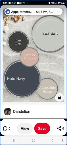 an iphone screen showing the names of different types of sea salt