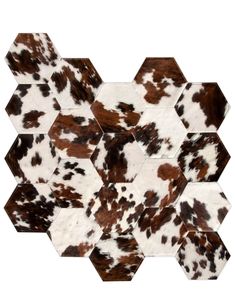 an animal print tile with hexagonal shapes