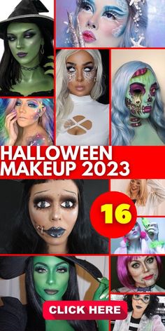 Halloween Makeup Ideas 2024, Dark Eye Shadow, Joker Halloween Makeup, Perfect Makeup Tutorial, Green Face Paint, Classic Vampire, Pale Foundation, Futuristic Accessories, Porcelain Doll Makeup