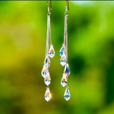 New With Tags Women’s Crystal Silver Earrings. 3/$15 Bundle And Save With Discount Shipping. Long Crystal Earrings, Long Statement Earrings, Engagement Earrings, Wedding Party Jewelry, Long Dangle Earrings, Trendy Earrings, Engagement Jewelry, Girls Jewelry, Valentin Nap