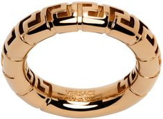 Band ring in gold-tone. Signature Greek Key pattern throughout. Supplier color: Versace gold Versace Clothes, Versace Ring, Versace Jewelry, Versace Gold, Greek Key Pattern, Gold Rings Fashion, Rings Fashion, Ring Ideas, Greek Key