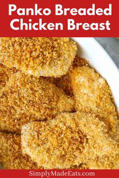 Panko chicken breast in casserole dish. Baked Panko Chicken Breast, Panko Crusted Chicken Breast, Panko Breaded Chicken Breast, Baked Panko Chicken, Panko Breaded Chicken, Panko Crusted Chicken, Baked Breaded Chicken, Crusted Chicken Breast, Honey Mustard Recipes