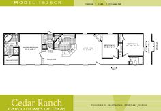 the cedar ranch floor plan is shown