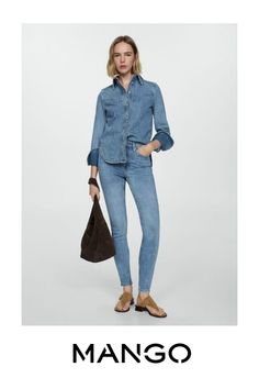 Take advantage of the best discount of the year with Black Friday, Denim style cotton fabric, Skinny fit, Full length, High waist, Loops, Five pockets, Zip and one button fastening, Inseam 29.9 in, Plus Size Available Medium Blue, Denim Fashion, Black Friday, Full Length, Portugal, Mango, Cotton Fabric, Women Jeans, Pen