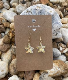 crystal starfish earrings on a jewelry card Cheap Pierced Summer Earrings, Cheap Bohemian Earrings For The Beach, Cheap Handmade Summer Earrings, Affordable Starfish Jewelry For Beach Season, Cheap Starfish Jewelry For Beach Season, Cheap Earrings For Women For Beach Season, Cheap Bohemian Earrings For Beach Season, Cheap Women's Earrings For Beach Season, Cheap Beachy Jewelry For Beach Season