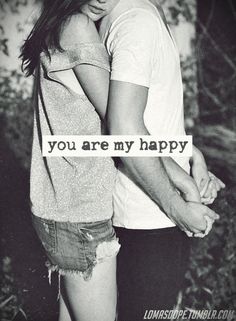 two people holding hands with the words you are my happy