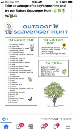 an outdoor scavenger hunt is shown in this screenshot