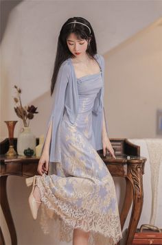 Hanfu Dress, Sling Dress, Vestidos Vintage, Modern Dress, Two Piece Set, Look Cool, Look Fashion, Modest Fashion, Pretty Dresses