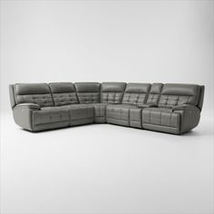 Our Cascade Collection gives high-tech magic a contemporary look. With clean lines, minimalist tufting and—the best part—so many built-in extras to keep you comfy. Better call dibs on your fave spot. | Cascade 6-Piece Triple-Power Reclining Sectional with Console in Grey | by Value City Furniture Dallas Cowboys Room, Tech Magic, Cowboy Room, Lincoln Cars, American Signature Furniture, Value City Furniture, Power Reclining Sofa, Heated Seat, City Furniture