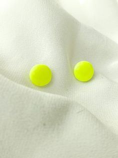 Summer is here! 🌸 Add these cute mini neon studs to your daily outfits! 💛 * Handmade from polymer clay, * Surgical steel stud posts. - Each pair of earrings is made from start to finish by me with lots of love, so please note that there can be a slight difference in each pair! - * Processing time: 2-3 business days, the earrings are made to order. Find me on Instagram for more - @encodesign.lt ❤️ Handmade in Lithuania 🇱🇹 Trendy Neon Yellow Earrings For Gifts, Cute Gifts For Her, Earrings Summer, Summer Earrings, Yellow Earrings, Summer Earring, Earrings Cute, Earrings Studs, Summer Is Here