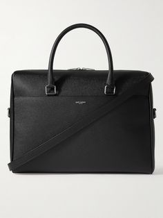 SAINT LAURENT's briefcase is a refined classic that's been perfected over the decades. Crafted from black full-grain leather, it has a structured silhouette that's smart and sleek. Use it to elevate your workwear repertoire. Sleek Leather Briefcase For Formal Occasions, Timeless Textured Leather Briefcase For Business, Classic Saffiano Leather Briefcase, Classic Textured Leather Office Briefcase, Sleek Black Formal Briefcase, Classic Saffiano Leather Briefcase With Palladium Hardware, Classic Saffiano Leather Briefcase For Office, Saffiano Leather Briefcase With Palladium Hardware, Saffiano Leather Briefcase With Palladium Hardware For Business