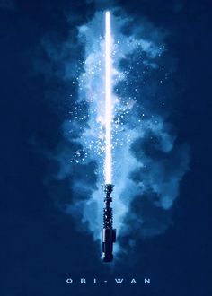 the movie poster for obi - wan is shown in front of a dark blue background