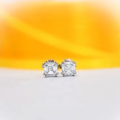 ad eBay - Platinum Diamond Earring GLI HRD Certified Lab Grown Asscher 1 Carat PT950 Studs - Buy Now, click the link (eBay)