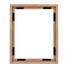 an empty wooden frame with black handles on a white background stock photo - 1307982