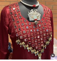 Pita Work, Suit Designs Indian Style, Jewel Neck Blouse, Kutchi Work, Black Blouse Designs, Mirror Work Blouse Design, Mirror Work Blouse, Mirror Embroidery, Hand Beaded Embroidery