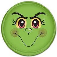 a green plate with an angry face drawn on it