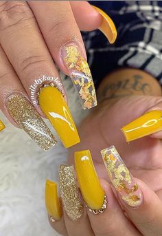 A women's lifestyle destination dedicated to style, entertainment, love, and living beautifully. Stars Nails, Yellow Nails Design, Nails Design With Rhinestones, Gold Nail, Summer Acrylic Nails, Yellow Nails, Nails Coffin, Fire Nails, Coffin Nails Designs