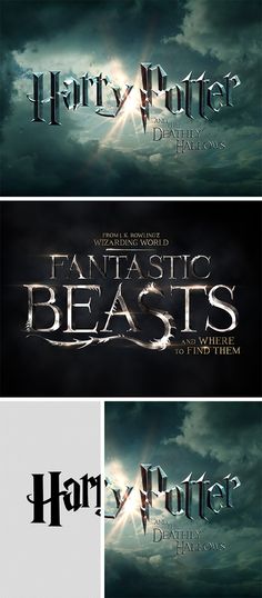 three different font styles for harry potter