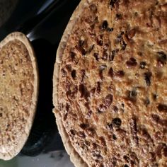 two flat breads sitting on top of each other