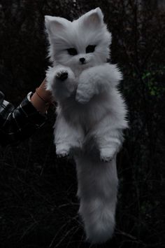 a person holding a stuffed animal in their hand