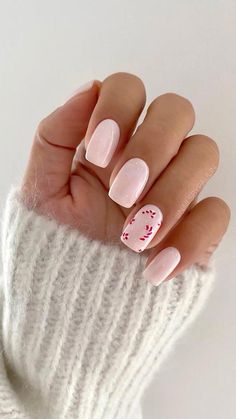 Cute Christmas nails, pink Christmas nails, holiday nails, candy cane Christmas nails Classy Nail, Milky Nails, Light Pink Nails