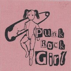 the pink rock club logo is shown in black on a pink background with an image of a woman holding a surfboard