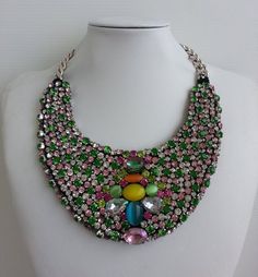 Strass necklace, Statement necklace, Kiera necklace, Stunning necklace, Big necklace, Collar necklac Multicolor Jeweled Beaded Necklace For Party, Multicolor Rhinestone Necklace With Sparkling Stones For Party, Bling Crystal Costume Necklaces, Crystal Rhinestones Necklaces For Gift, Crystal Necklaces With Rhinestones For Gift, Multicolor Jeweled Rhinestone Necklace For Gift, Crystal Necklaces With Rhinestones As Gift, Multicolor Jeweled Rhinestone Necklace Gift, Crystal Rhinestone Necklace For Gift