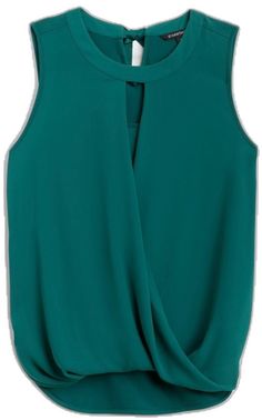 Green Sleeveless Top For Work, Chic Green Blouse With Vest Detail, Chic Green Tank Blouse, Green Sleeveless Blouse For Workwear, Ribbon Tie, Sleeveless Blouse, Clear Water, Blouses For Women, Ribbon