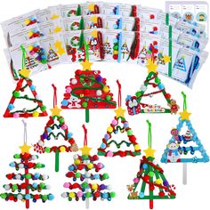 the christmas tree craft kit is ready to be assembled