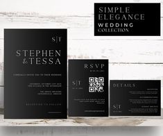 the simple black and white wedding suite is ready to be shipped