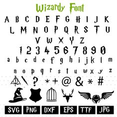 the wizard font and numbers are all black with green letters on them, but no one is