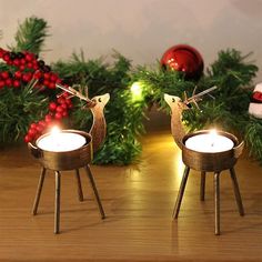 "6-Piece Metal Reindeer Tea Light Candle Holder Set Christmas Table Decorations" Candle Holders Christmas, Christmas Table Decorations Centerpiece, Led Tea Light Candles, Tea Light Candle Holders, Tafel Decor, Led Tea Lights, Christmas Candle Holders, Christmas Atmosphere, Tea Light Candle Holder