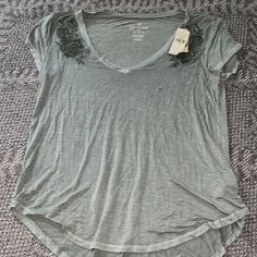 Never Worn! Super Stretchy. Silver Stretch Top For Spring, Silver Stretch Tops For Spring, Casual Silver Tops For Spring, Fairytale Art, American Eagle Outfitters, American Eagle, Tops & Tees, Womens Tops, Wardrobe