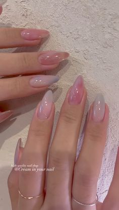 Pearly Nails Short, Milky Pink Almond Nails, Nails Styles, 2024 Nails, Summery Nails, Casual Nails, Blush Nails, Airplane Mode