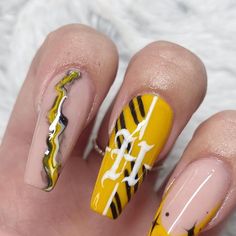 Hufflepuff Nail Art, Huffle Puff, Character Nails, House Of Beauty