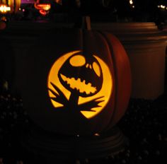 a pumpkin carved to look like a jack o lantern