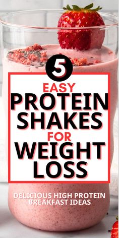 These protein shakes for weight loss make a delicious high protein breakfast, snack, or meal replacement. Includes whey, plant-based, and collagen options., and a template recipe for making your own healthy smoothies. Plant Based Protein Shakes, High Protein Breakfast Shakes, Easy Protein Shakes, Breakfast Shakes Protein, Yummy Protein Shakes