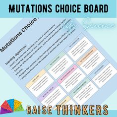 a poster with the words multi - dimensional choice board