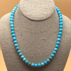 A turquoise gemstone necklace is a man's statement of style and swagger! This Introducing the Genuine Turquoise Necklace, a symbol of style and confidence! This elegant Blue Turquoise Gemstone Necklace is the perfect accessory to add a touch of sophistication and class to any wardrobe. The natural turquoise stones are meticulously handcrafted into a stunning design that is sure to catch the eye and make a statement wherever you go. Indulge in the luxury of customizing your bracelet with bead sizes ranging from 6mm, or 8mm. The choice is yours to make a statement that is uniquely you.The Turquoise Gemstone Necklace is made with Genuine Turquoise Crystals, all of which are Grade A+. This unique piece measures approximately 18 inches in length and an antique gold lobster clasp makes this a ti Turquoise Crystals, Beads Design, Natural Turquoise Stone, Turquoise Crystal, Turquoise Stones, Genuine Turquoise, Natural Turquoise, Turquoise Gemstone, Bead Designs