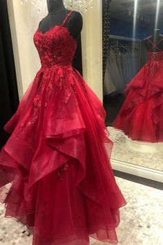 Red Lace Long Prom Dresses Red Evening Gown, Red Prom Dress Long, A Line Evening Dress, Long Formal Dress, Simple Prom Dress, Tulle Sleeves, Burgundy Prom Dress, Red Evening Dress, Lace Prom Dress